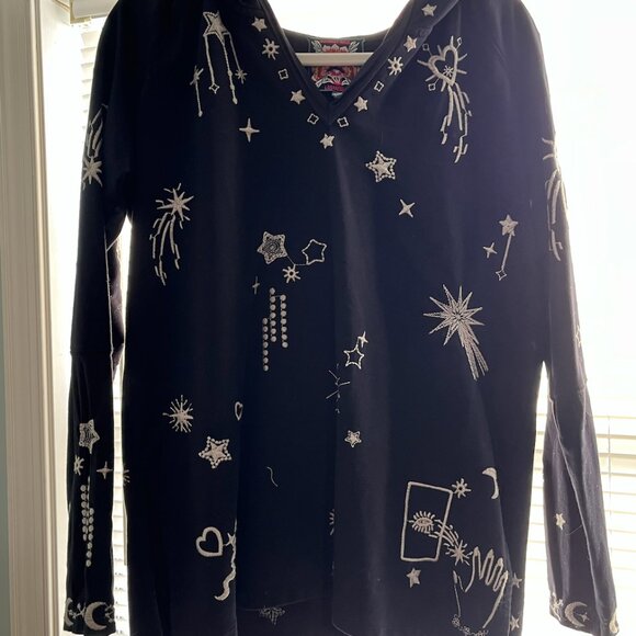 Johnny Was Algol Beach Raw Contrast Hoodie SMALL - Picture 5 of 5